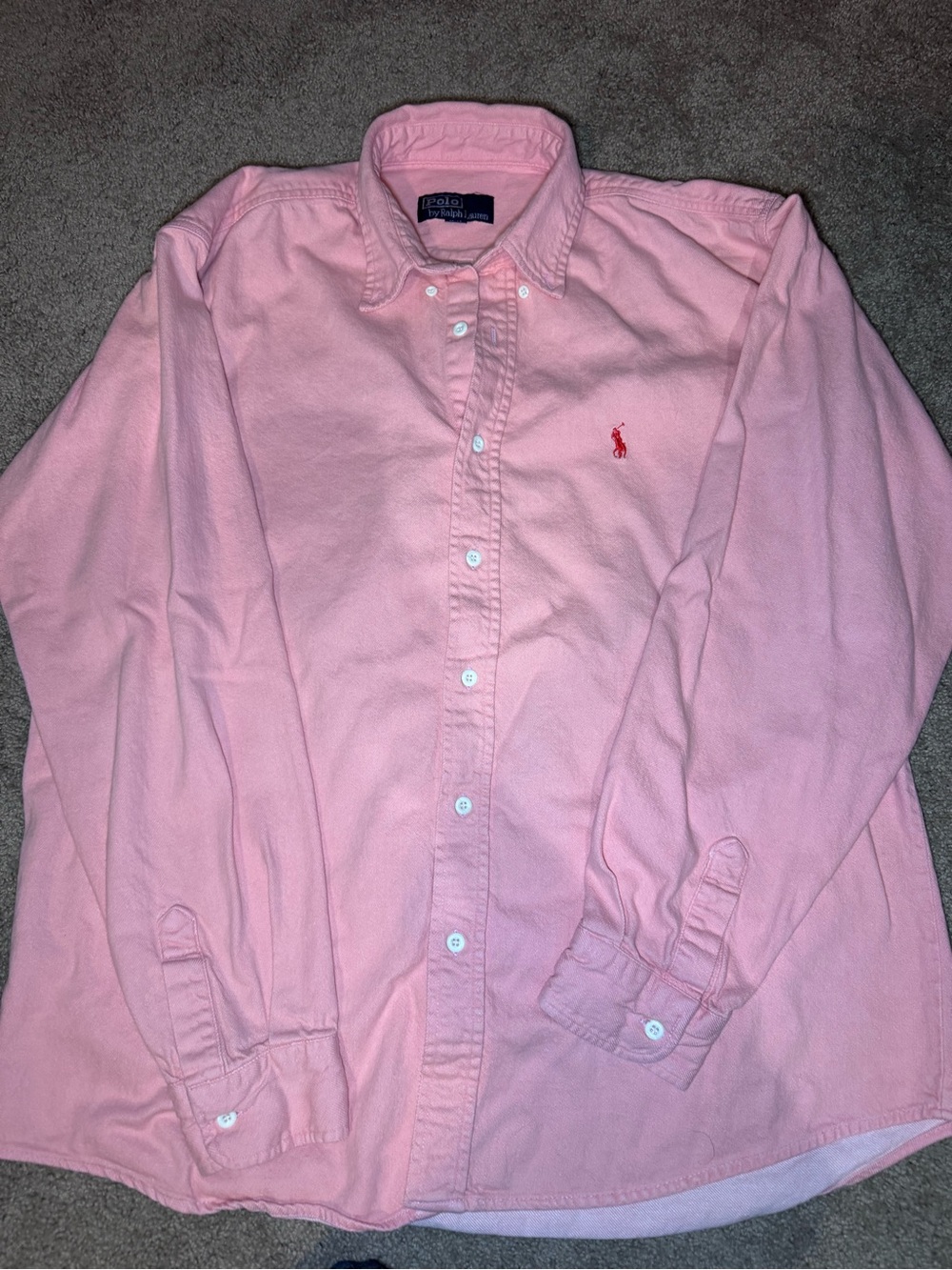 Ralph Lauren Light Pink/Salmon Shirt with Red Pony Embroidery